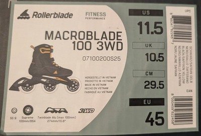 Rollerblade MACROBLADE 100 3WD 45 NEU