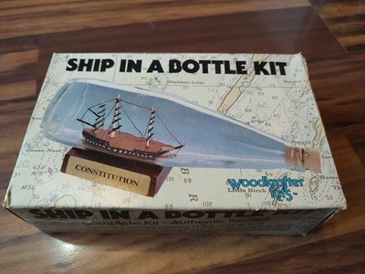 Vtg Ship In A Bottle Kit #203 The Constitution Woodkrafter Kits 1984