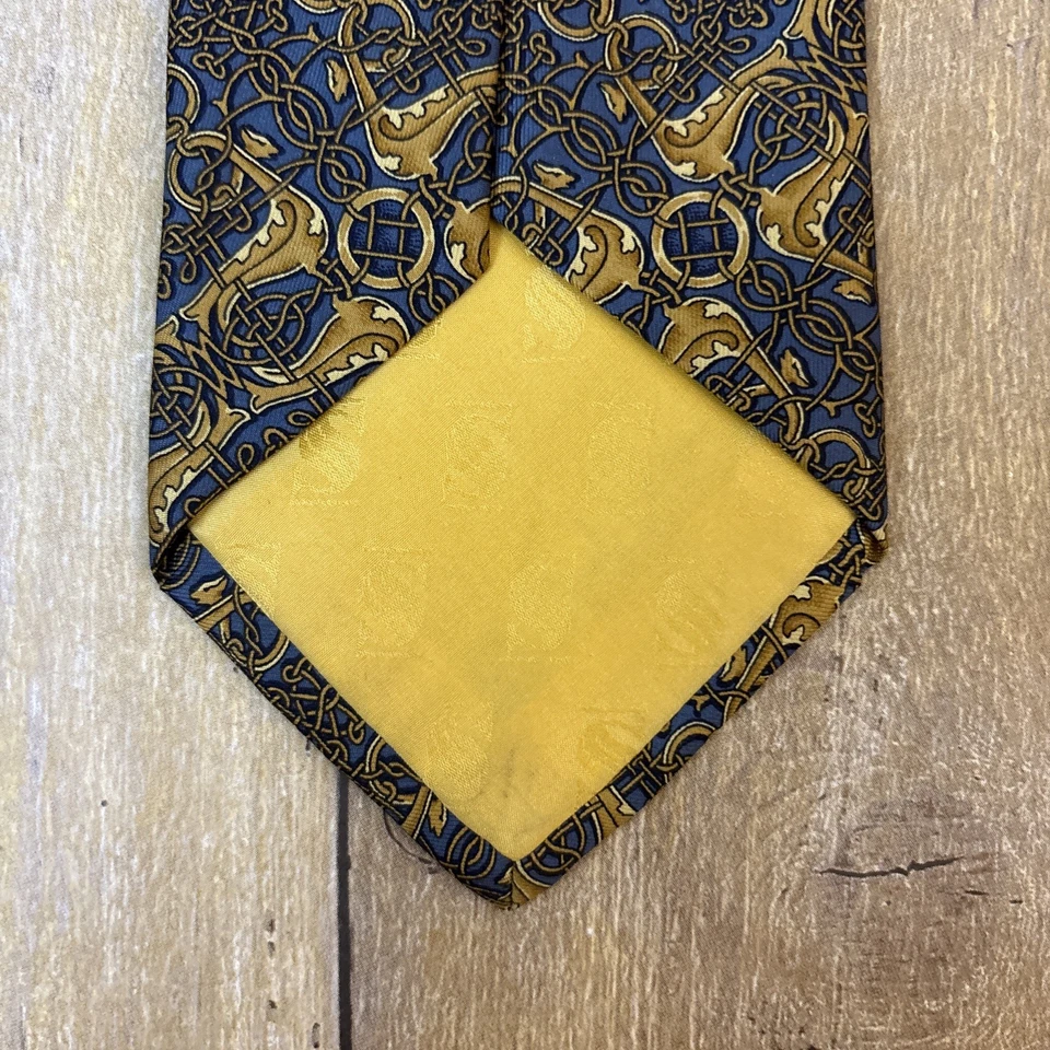 Gravata e freio vintage Sulka masculina de seda equestre - Imagem 3 de 4