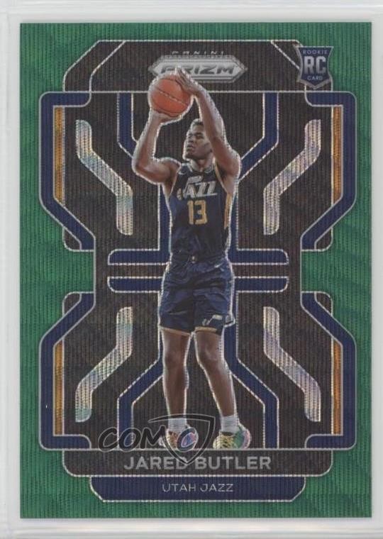 2021-22 Panini Prizm Green Wave Prizm Jared Butler #290 Rookie RC 10jt