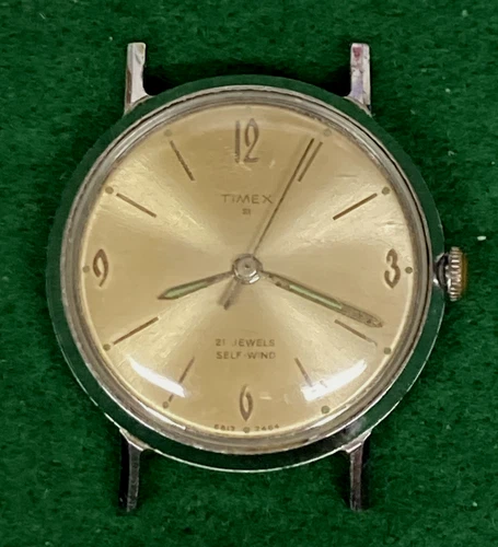 Vintage Timex 21 Jewel Automatic Men's Mechanical Wrist Watch Not Running