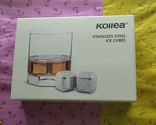 Kollea Stainless Steel Ice Cubes 6 Pack Tongs New Gift Set Reusable