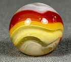 AKRO AGATE 21/32" NEAR MINT POPEYE HYBRID MARBLE KILLER RED & ORANGE — photo 3
