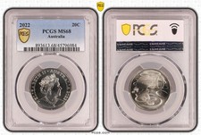 2022 20 Cent Coin - PCGS MS68 Uncirculated - Queen Elizabeth II