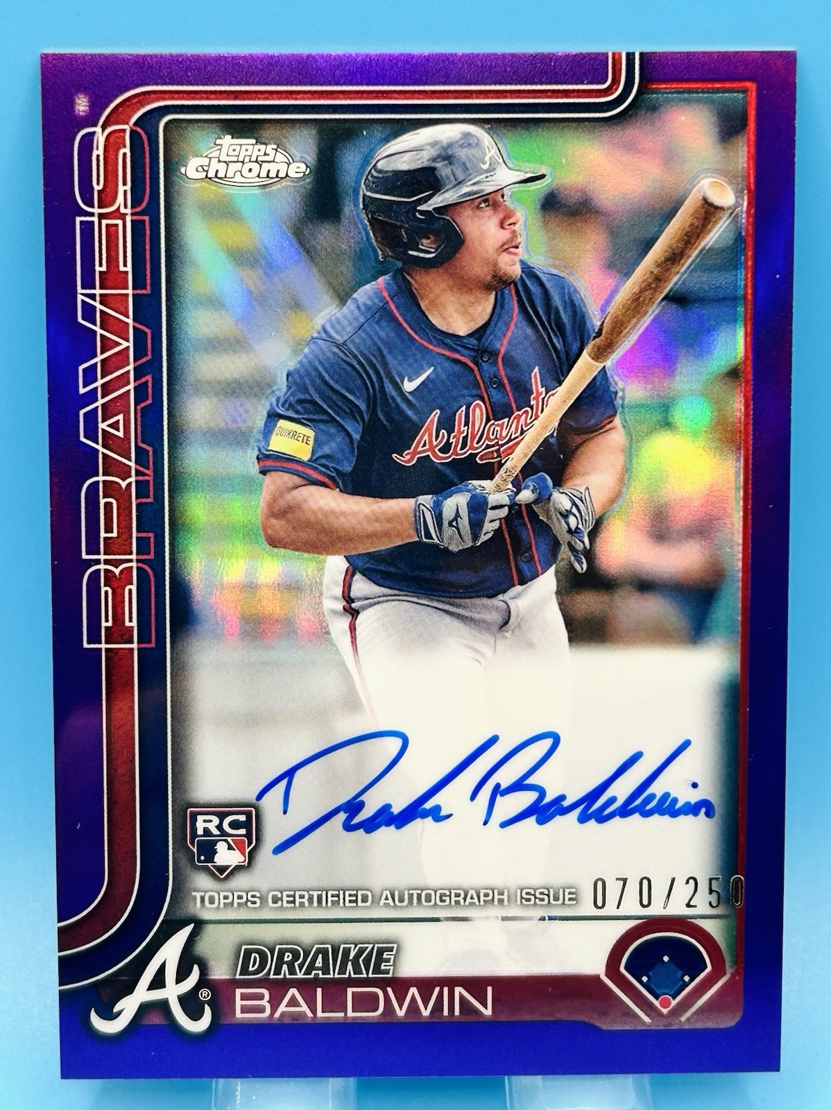2025 Topps Chrome Rookie Auto DRAKE BALDWIN #RA-DBA PURPLE /250