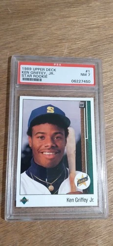 1989 Upper Deck Ken Griffey Jr #1 Rookie Card PSA 7 NM Centered Full Hologram ⚾