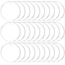 Round Acrylic Blanks 4 Inch Circle with Holes, 50 Pieces  Clear Circles Shee...