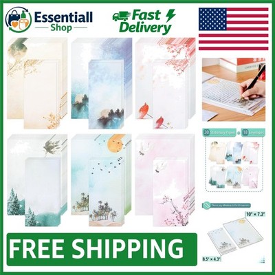 30-Sheet Misty Forest Writing Paper Set with Envelopes   Letter Writing Bliss