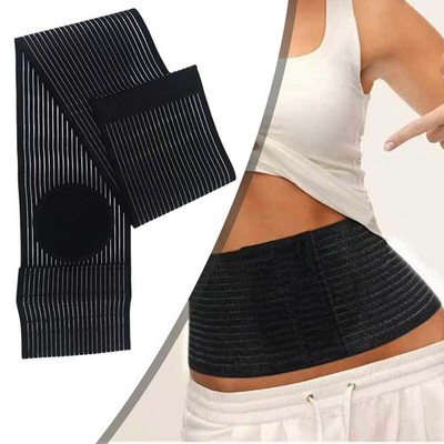 Paraumbilical Hernia Belt Men Women Abdominal Support Strap Stomach Binder Black