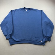 Vintage Russell Athletic Sweatshirt Mens XL Blue Blank Crewneck Made in USA 90s