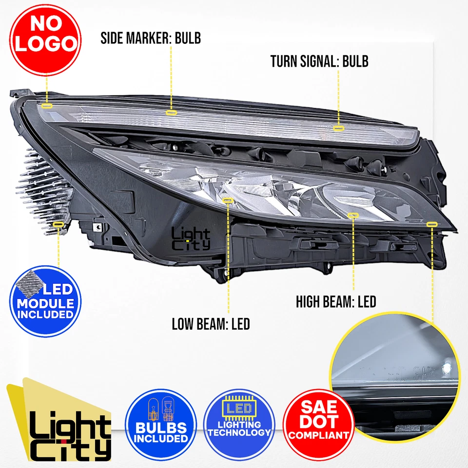 For 2022-2024 Chevy Equinox LS LED Reflect Headlight w/ Halogen Signal L+R Pair Foto 3 de 4