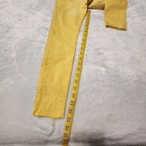 Zara girl size 9-10 distressed jeans Mustard yellow New - Picture 12 of 15