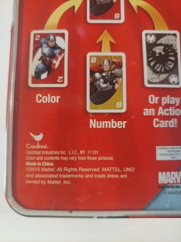 2015 UNO AVENGERS Collectors Tin Card Game Marvel - Picture 3 of 6