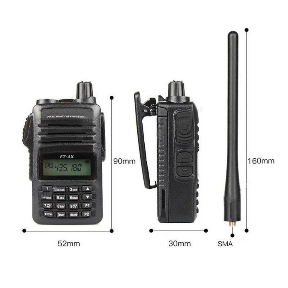 Radio walkie talkie para exteriores transceptor de doble banda UHF VHF para YAESU FT-4XR Foto 4 de 4