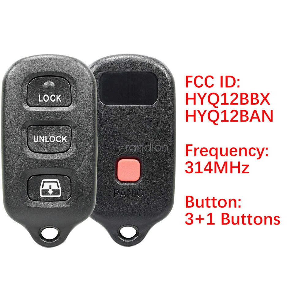 2 para 2004 2005 2006 2007 2008 2009 Toyota 4Runner controle remoto sem chave chaveiro de carro 4B - Imagem 2 de 4