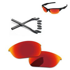 Grey Rubber Kit Fire Red Polarized Replacement Lenses For-Oakley Half Jacket 2.0