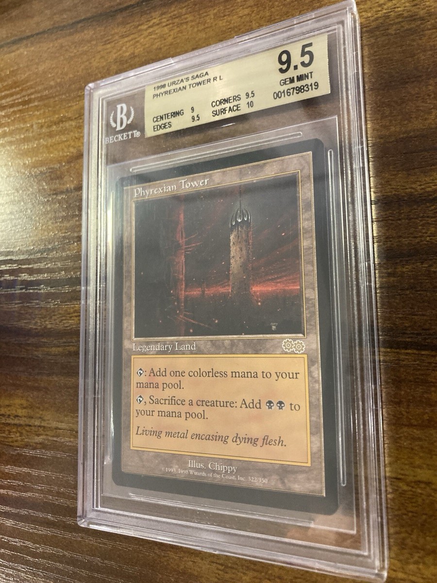 MTG✨PHYREXIAN TOWER✨Urza's Saga BGS 9.5 GEM MINT RARE Land 1998