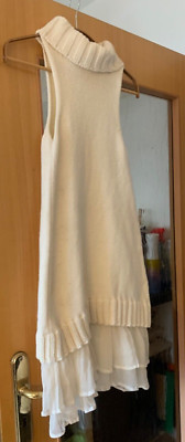 Twin-Set Simona Barbieri Gr. S Pullover Rollkragen mit Rüschen unten