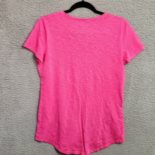 Lilly Pulitzer T-Shirt Women's Large Pink V-Neck Short Sleeve Pima Cotton - Picture 3 of 12