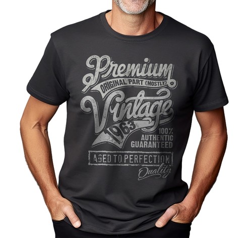 Premium Vintage 1963 60th - Funny T-shirt for the Classy and Vintage at Heart! U - Picture 5 of 36
