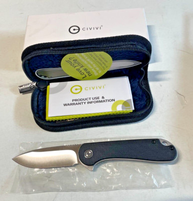 Civivi Elementum Folding Knife 2.96in D2 Steel Black G10 Handles C907A