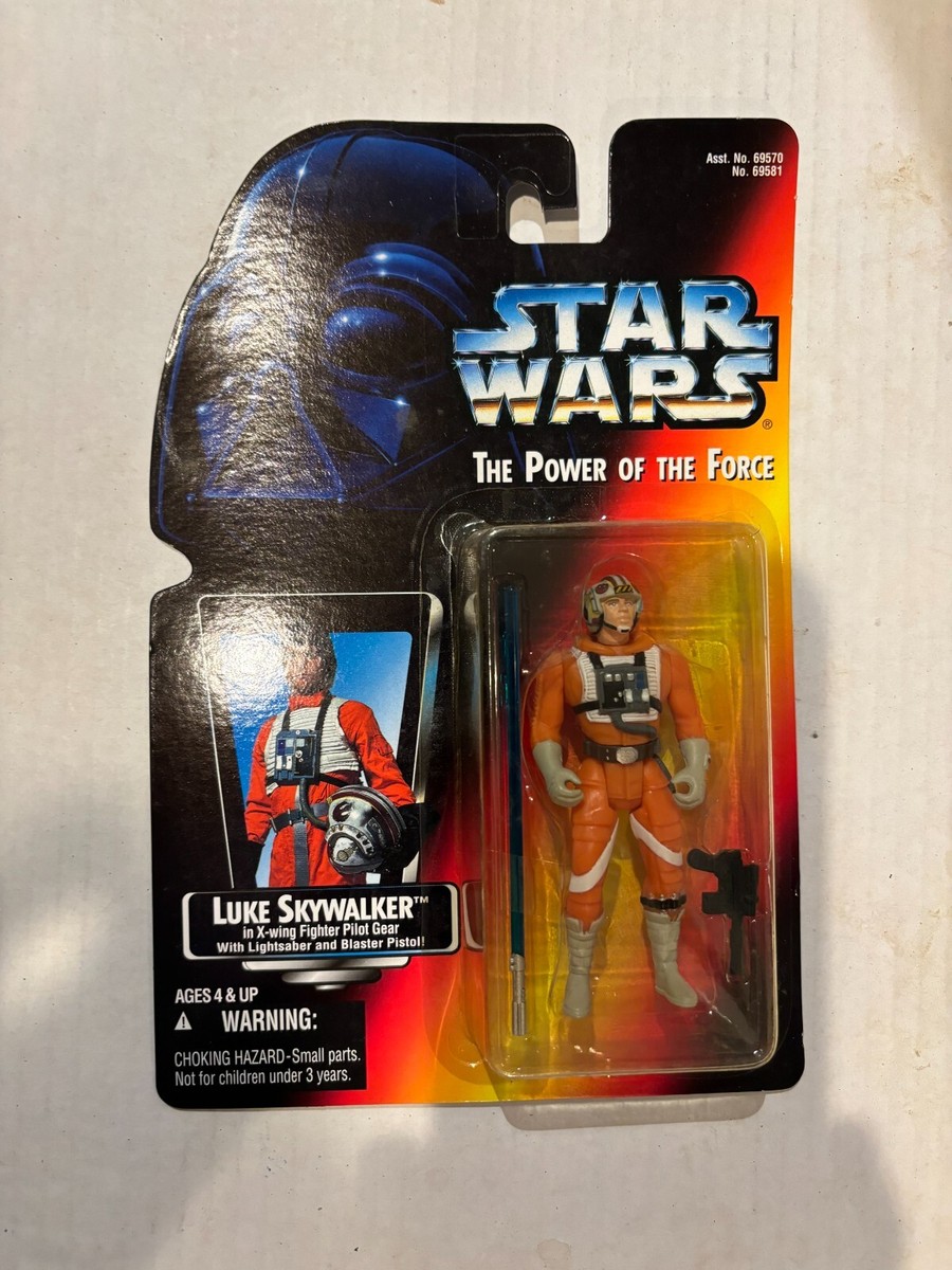 Star Wars Luke Skywalker X-Wing Pilot Long Saber POTF2 Red 3.75