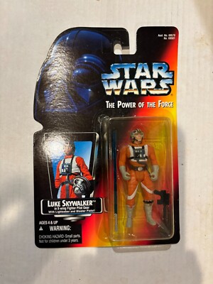 Star Wars Luke Skywalker X-Wing Pilot Long Saber POTF2 Red 3.75