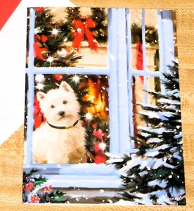 West Highland White Terrier 4¾"x6¾" Christmas Tree Card w Envelope New!