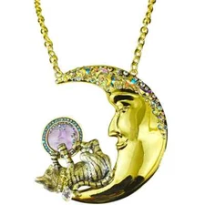Kirks Folly Venus Seaview Moon Shadow Cats Play Statement Necklace Ornament