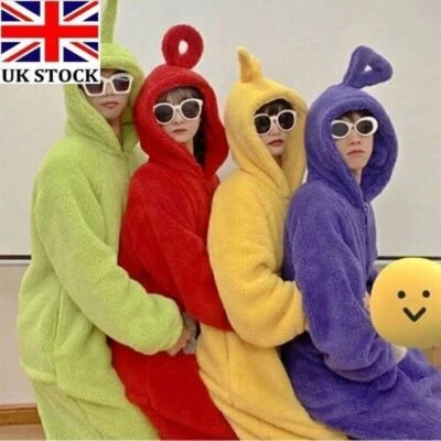 Christmas Adult Teletubbies Costume Disi Onesis Lala Cosplay Jumpsuit Pajamas UK