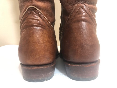 Frye Vintage Dorado Brown Leather Pull On Riding Roper Boots Women's Size 8.5 - Picture 10 of 24