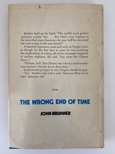 VINTAGE 1971 The Wrong End of Time John Brunner 1st Edition Book Club Edition SF - Picture 2 of 12