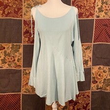 Free People Cold Shoulder Tunic Mini Dress Women's Small Mint Green Rayon
