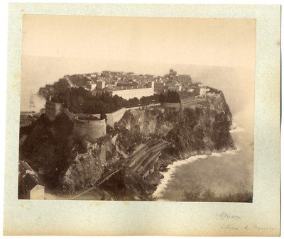 Tirage Photographique Vintage Albuminé - Vue Générale De Monaco Vers 1875 - Original