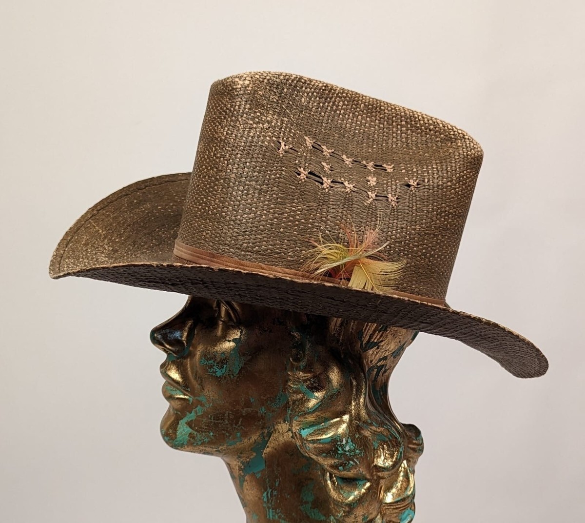 VINTAGE 1970’S STIFF STRAW TRUCKER COWBOY HAT