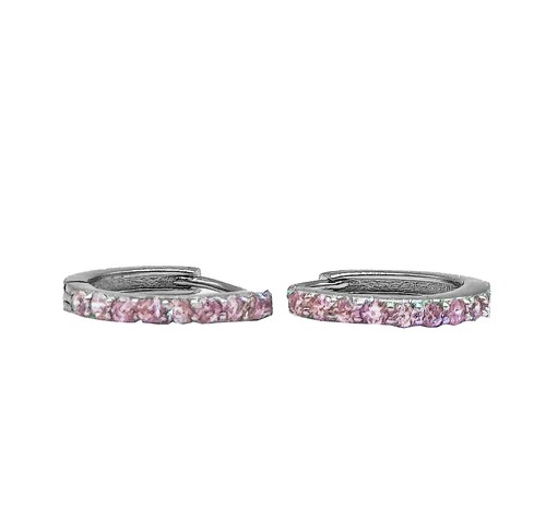 Par De Pendientes de Aro Rosa de Plata 925 Rodiado - Hoops Collection - Imagen 4 de 54