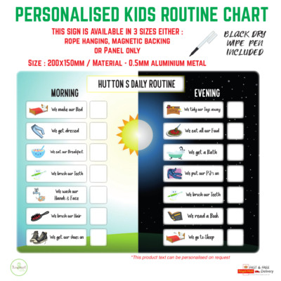 Kinder Tagesablaufkarte, MORGEN, ABEND, Kleinkindkarte