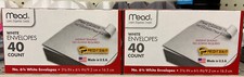 2 Boxes Mead 80 Ct. Press And Seal 6 3/4 White Envelopes 3 5/8 x 6 1/2 Inches
