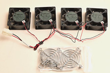 QTY 4 NMB-MAT 12V DC Fans Wired in Parallel 12V 0.17A FBA06A12M 60mm w/ Grilles