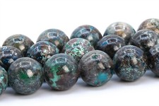 9-10MM Genuine Natural Blue Green Azurite Malachite Quartz Grade A Round Beads