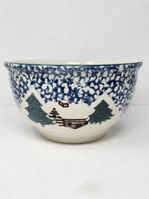 Tienshan Folkcraft Cabin In The Snow Large Mixing Serving Bowl 3 Qt 10 3/4"