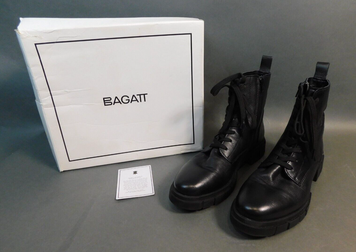 Bagatt Leather Ankle Boot Women's Black Lace Up/Zip Closure Appear Unworn  KL/JE