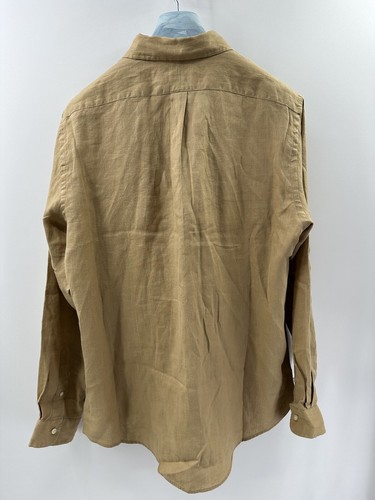 Polo Ralph Lauren Brown 100% Linen Button Down Shirt Size XL NWT (A-3) - Picture 5 of 6