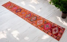 2x13 ft Runner Hand Knotted NARROW Kitchen Hallway Rug Low Pile Actu 2 x 12.7 ft
