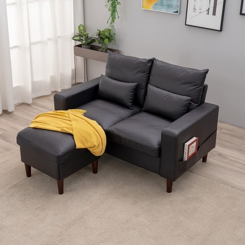 Modern L-Shaped Corner Sofa 2 3 Seater Armchair Couch With Footstool - Picture 140 of 411