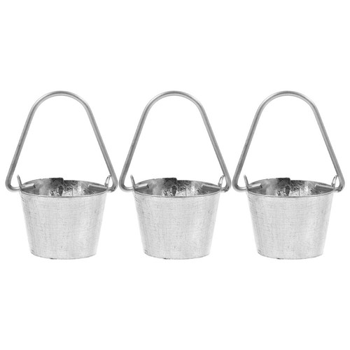 3 Pcs Bucket Model Dollhouse Miniature Water Iron Galvanized Pail Barrel - Picture 9 of 12