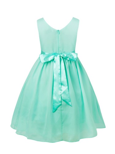Flower Girl Dress V-neck Princess Dress Chiffon Party Birthday Wedding Prom Gown - Picture 15 of 61