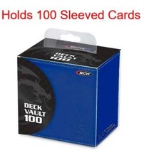 BCW Blue Deck Vault 100 LX Leatherette Storage Box for Pokemon Magic CCG Cards
