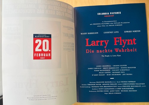 The People vs. Larry Flynt, kit de prensa alemán, Woody Harrelson, Courtney Love, casi nuevo - Imagen 6 de 6