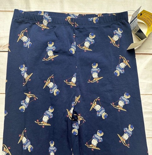 NWT Polo Ralph Lauren Boys Pajama Blue 14 Sking Bear Jogger Sleepwear Pants - Picture 2 of 8